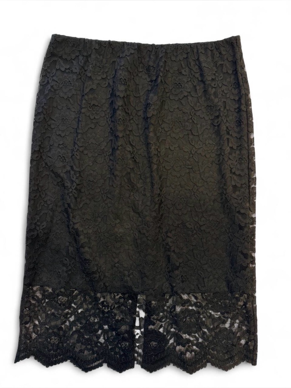 Mossimo Black Lace Pencil Skirt with Scalloped Trim